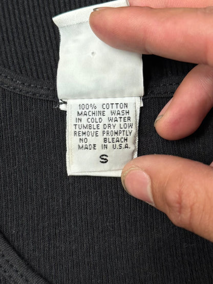 Chrome Hearts Blue Plus Cross Ribbed Black Tank Top