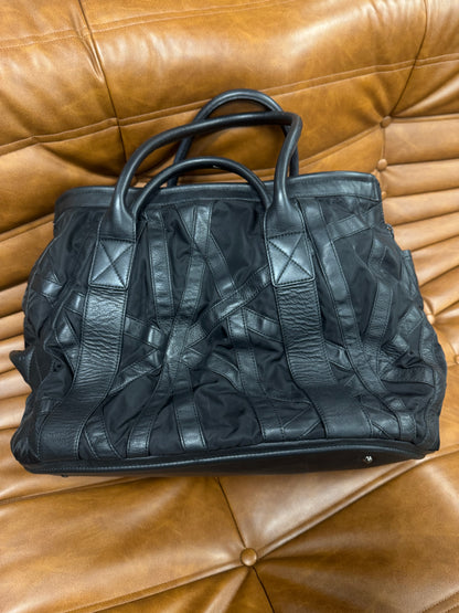 2018 Issey Miyake Leather Accented Nylon Jumbo Shoulder Bag