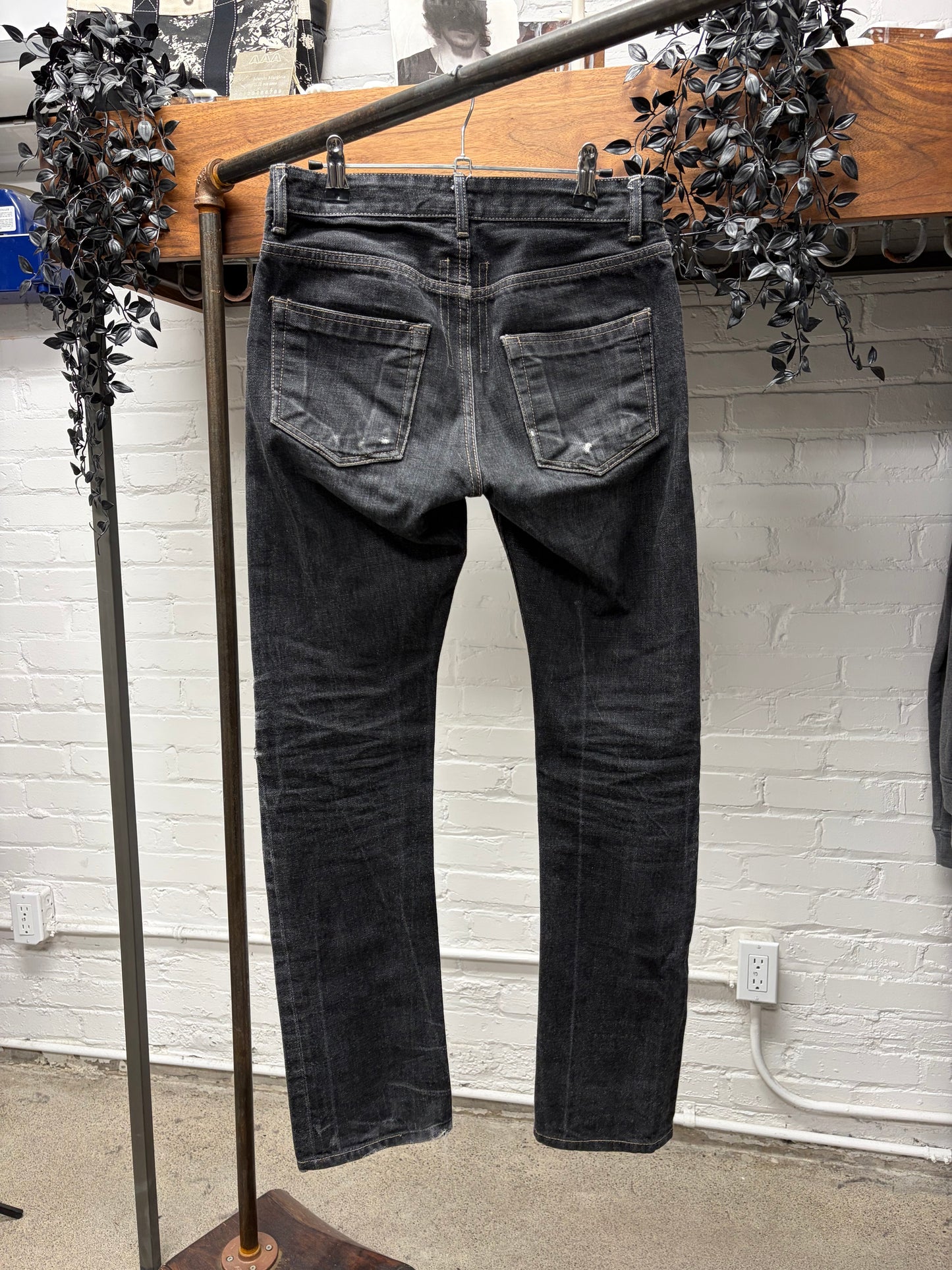 Rick Owens ‘Detroit Cut’ Washed Grey Skinny Jeans