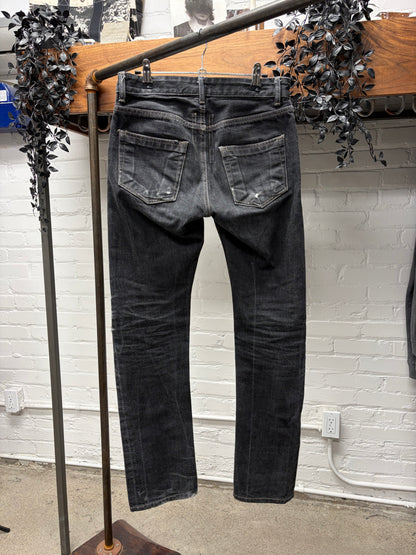 Rick Owens ‘Detroit Cut’ Washed Grey Skinny Jeans