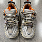 Balenciaga White/Orange Track Runner Sneakers