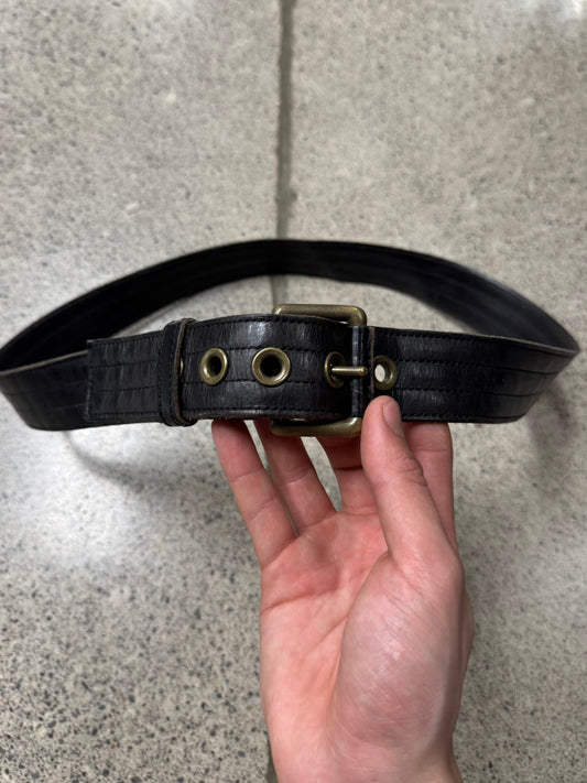 Dries Van Noten Black Calfskin Leather Belt