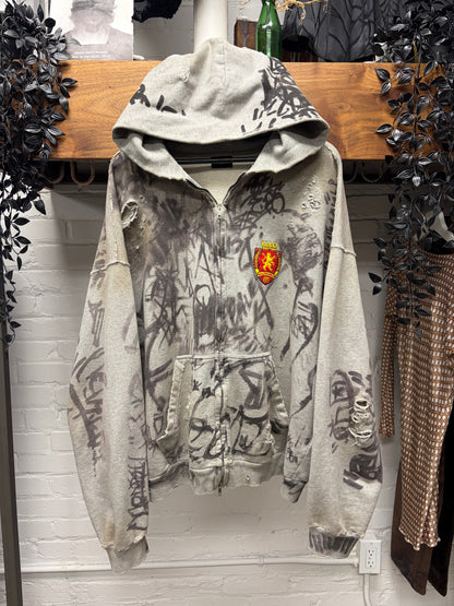 SS2023 Balenciaga ‘Skater’ Grey Zip-Up Hoodie