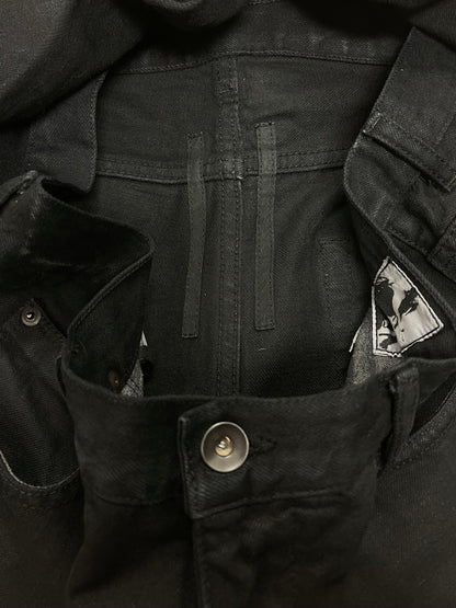 Rick Owens ‘Detroit’ Cut Waxed Black Denim