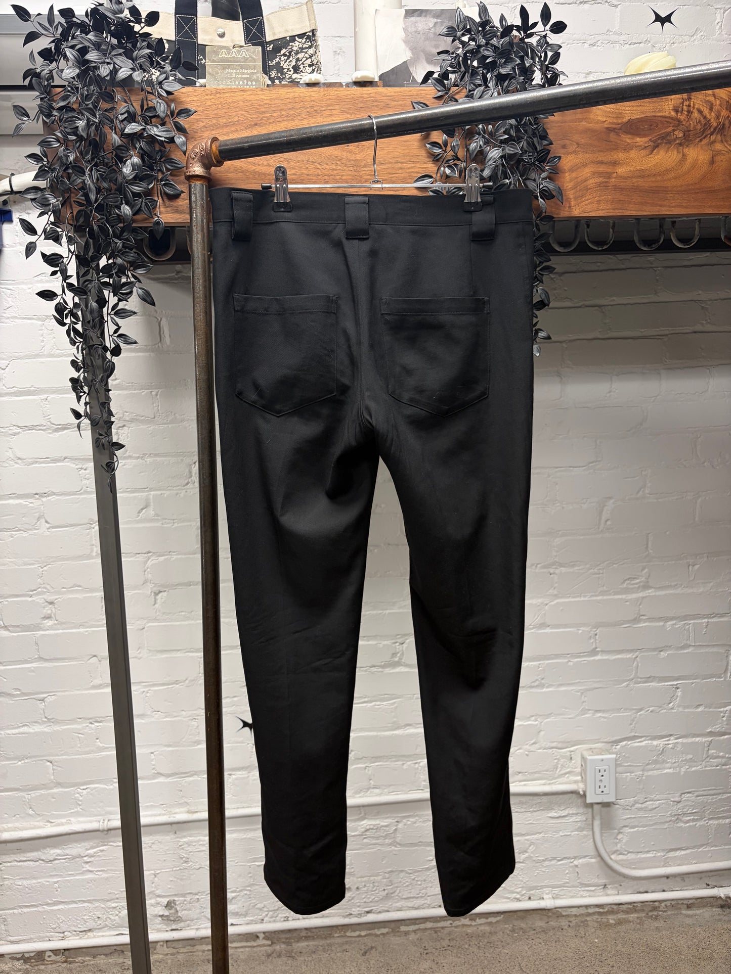 Yohji Yamamoto Mainline Pleated Black Straight Leg Trousers