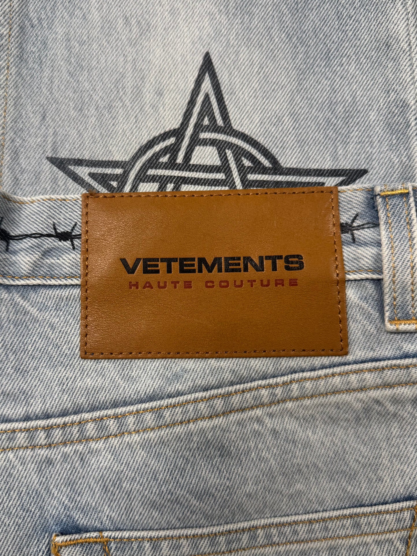Vetements ‘Tattoo’ Light Wash Blue Denim