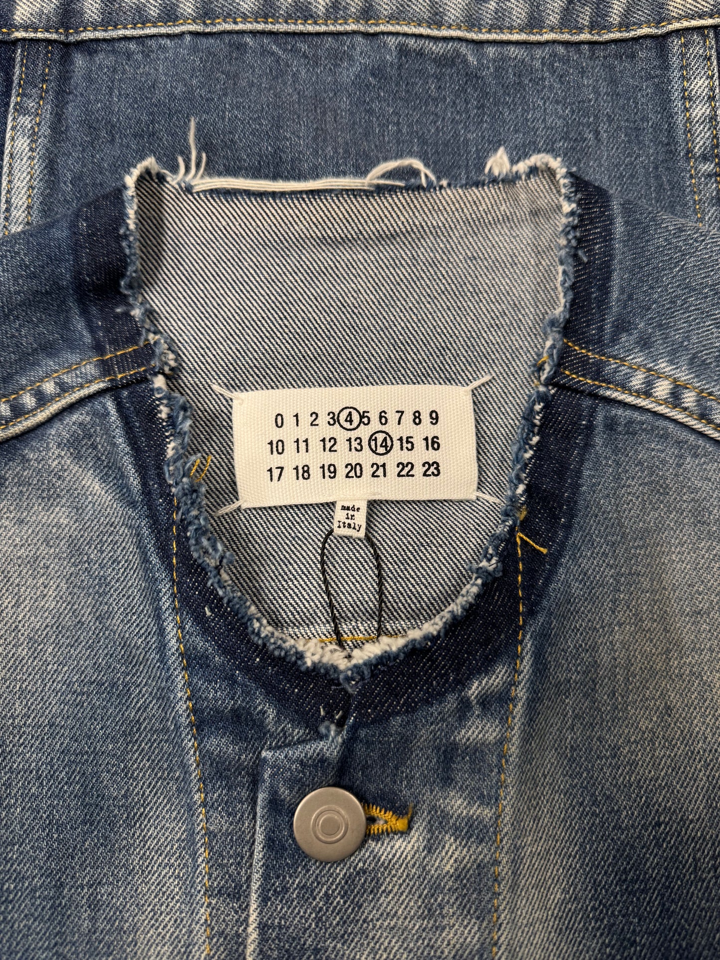 AW2022 Maison Margiela ‘Collarless’ Denim Trucker Jacket