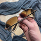 Tom Ford Wood Trim Aviator Brown Tinted Sunglasses