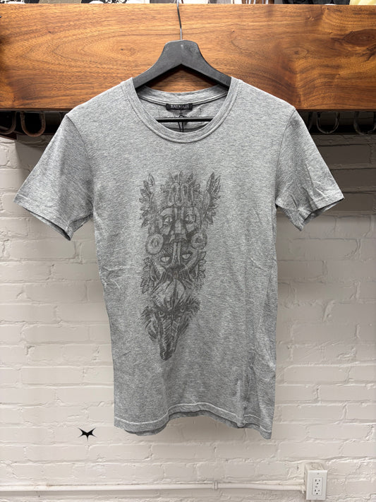 SS2017 Balmain ‘Tribal Print’ Grey Cotton T-Shirt