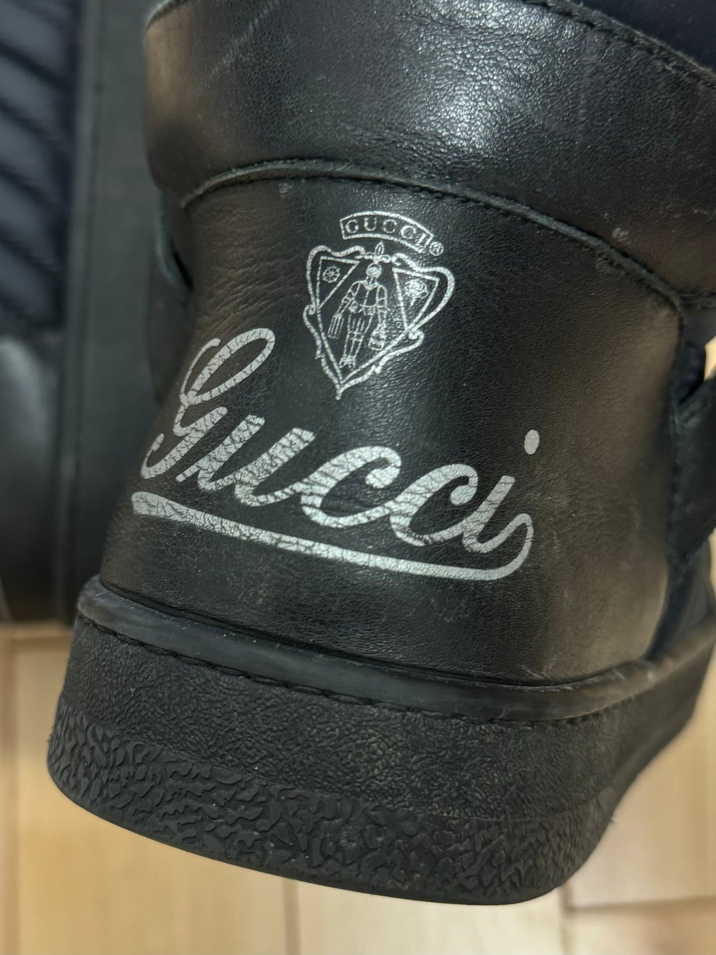 Gucci ‘Hudson’ Black Leather High Top Sneakers