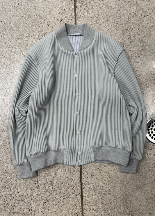 Issey Miyake ‘Homme Plisse’ Pleated Grey Bomber Jacket