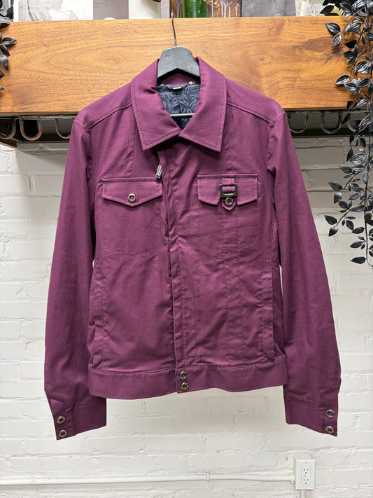 Dirk Bikkembergs Purple Utilitarian Denim Trucker Jacket