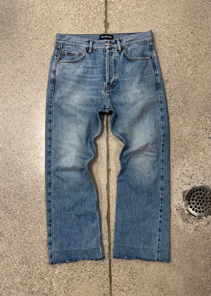 Balenciaga Washed Blue Bootcut Denim