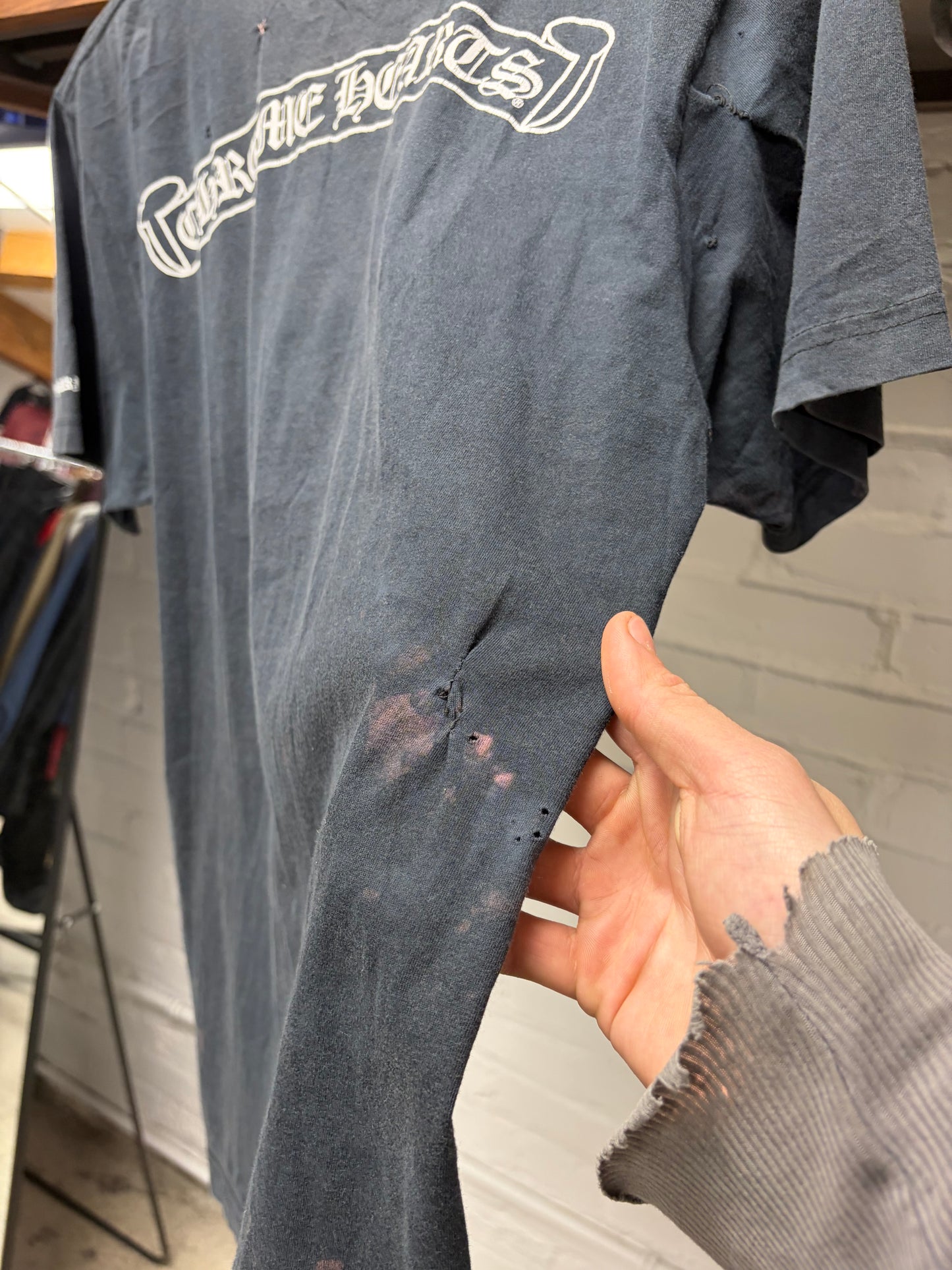 Vintage Chrome Hearts Fuck You ‘Scroll Logo’ Black Graphic T-Shirt