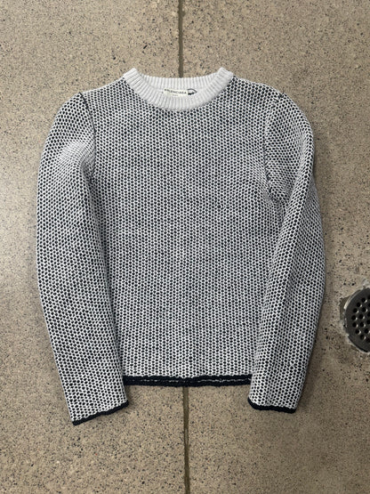 2013 Balenciaga ‘Mesh Overlay’ White Knit Sweater