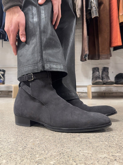 Saint Laurent ‘Jodhpur’ Charcoal Grey Suede Boots