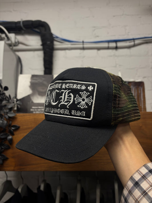 Chrome Hearts ‘Hollywood’ Store Exclusive Black/Camo Trucker Hat