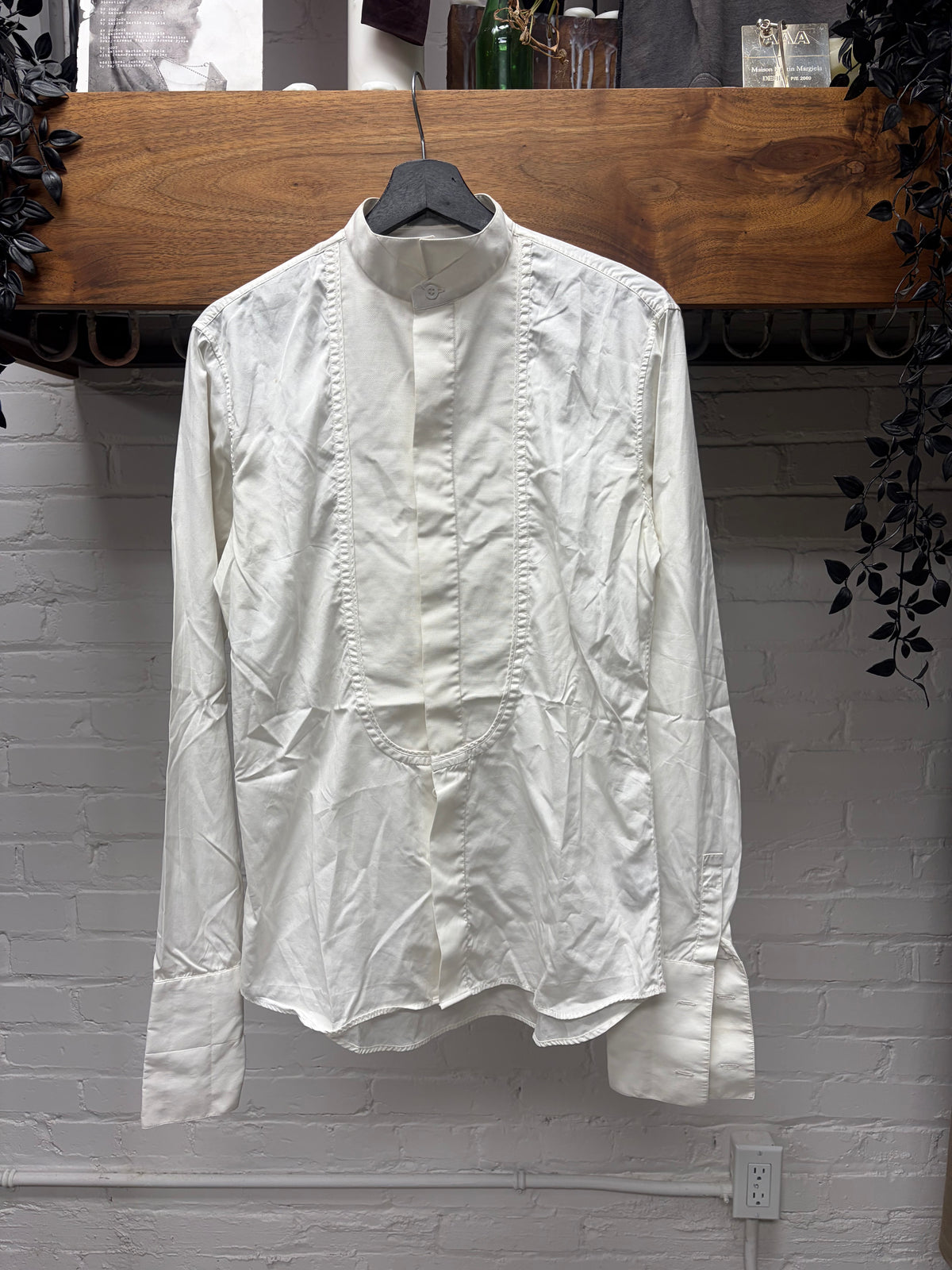 Dior Homme ‘Stand Collar’ White Tuxedo Button Up Shirt