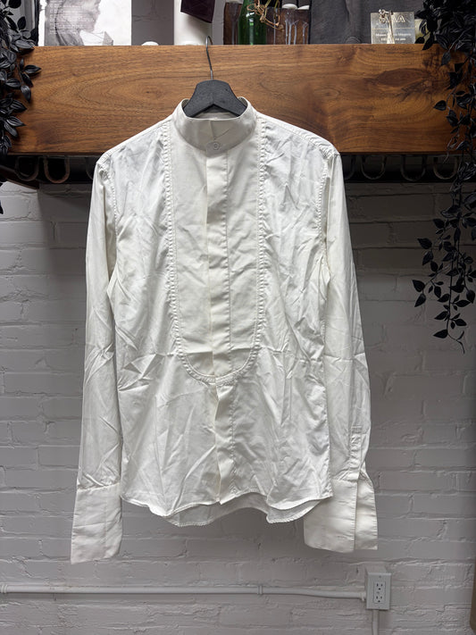 Dior Homme ‘Stand Collar’ White Tuxedo Button Up Shirt