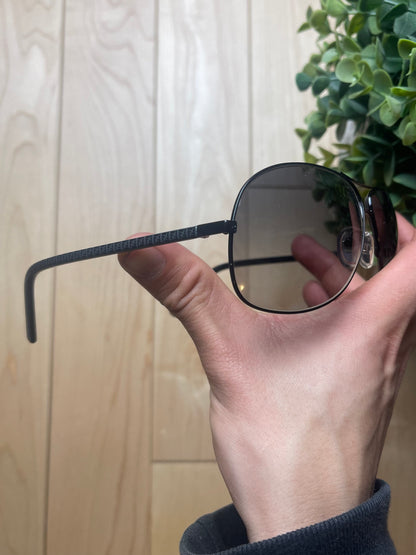 Fendi Zucca Monogram FF Black Aviator Sunglasses