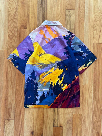 Spring Summer 2017 Prada ‘Sunset Landscape’ Camp Collar Button Down Shirt.