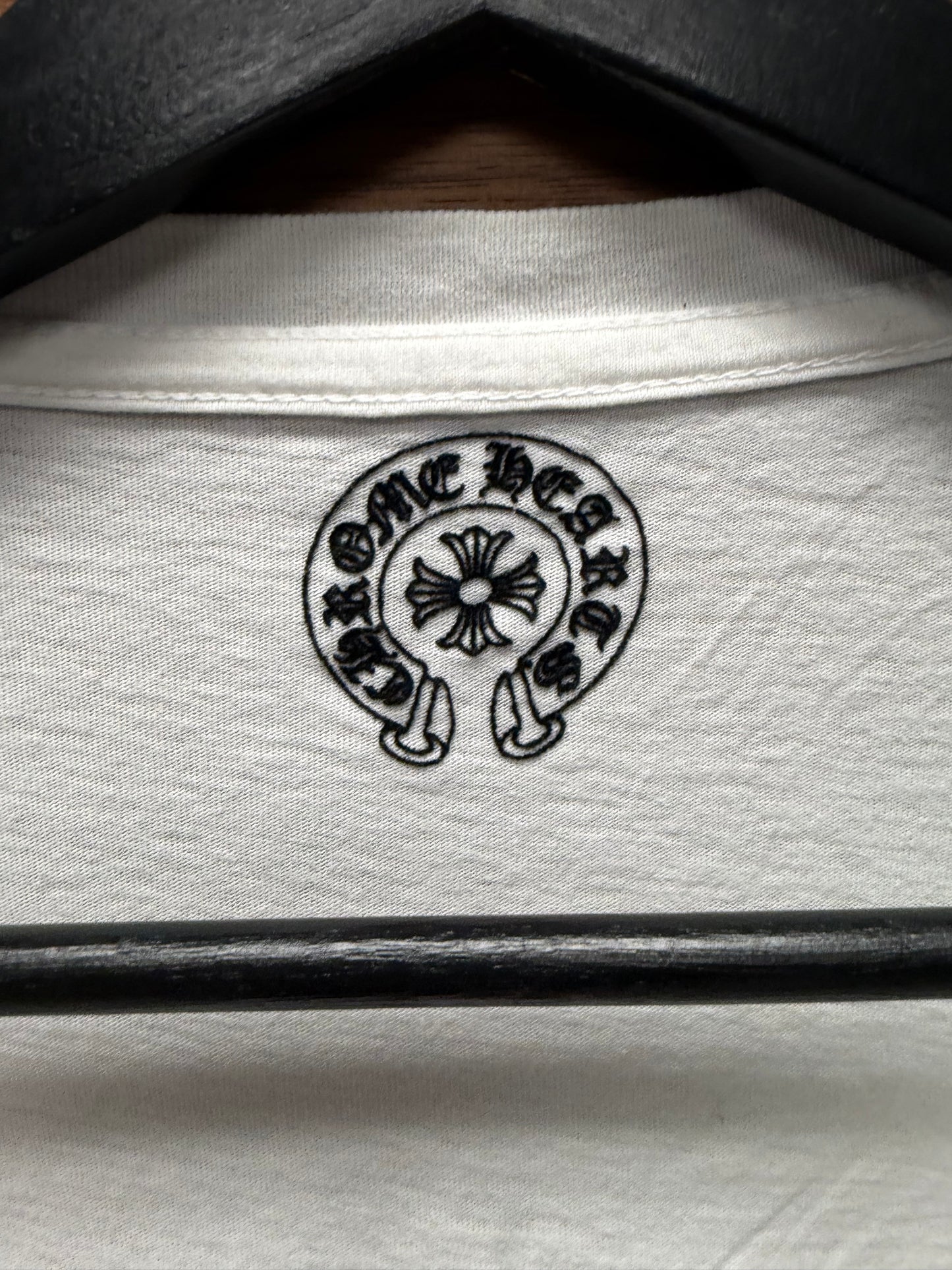 Chrome Hearts ‘Fleur de Lis’ V-Neck White Graphic T-Shirt