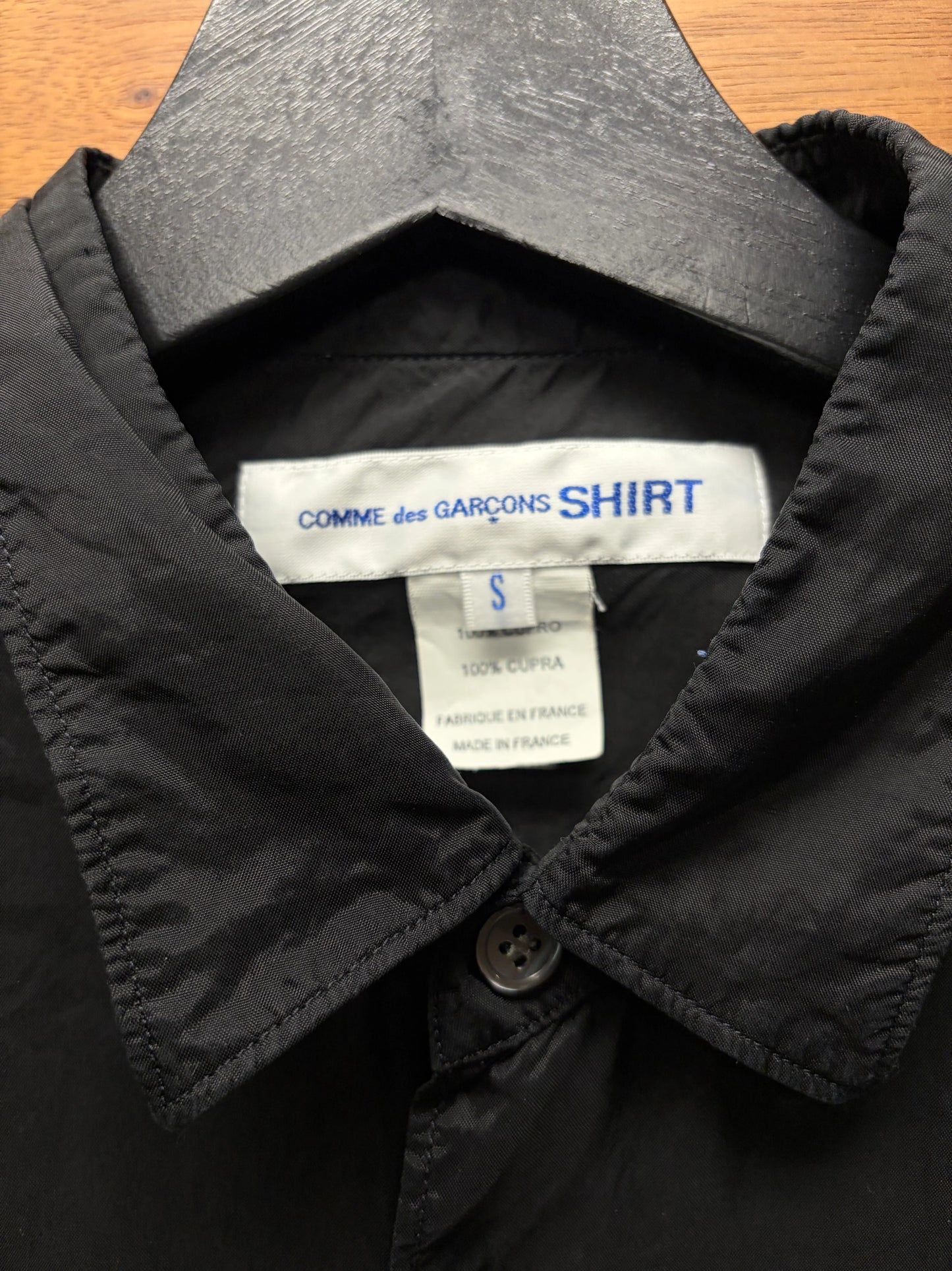 Comme Des Garçons Shirt Silky Black Button Up Shirt