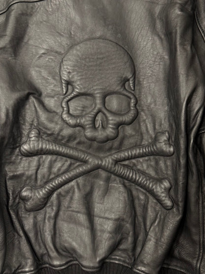 Mastermind Japan Embossed ‘Skull Logo’ Calfskin Leather Jacket