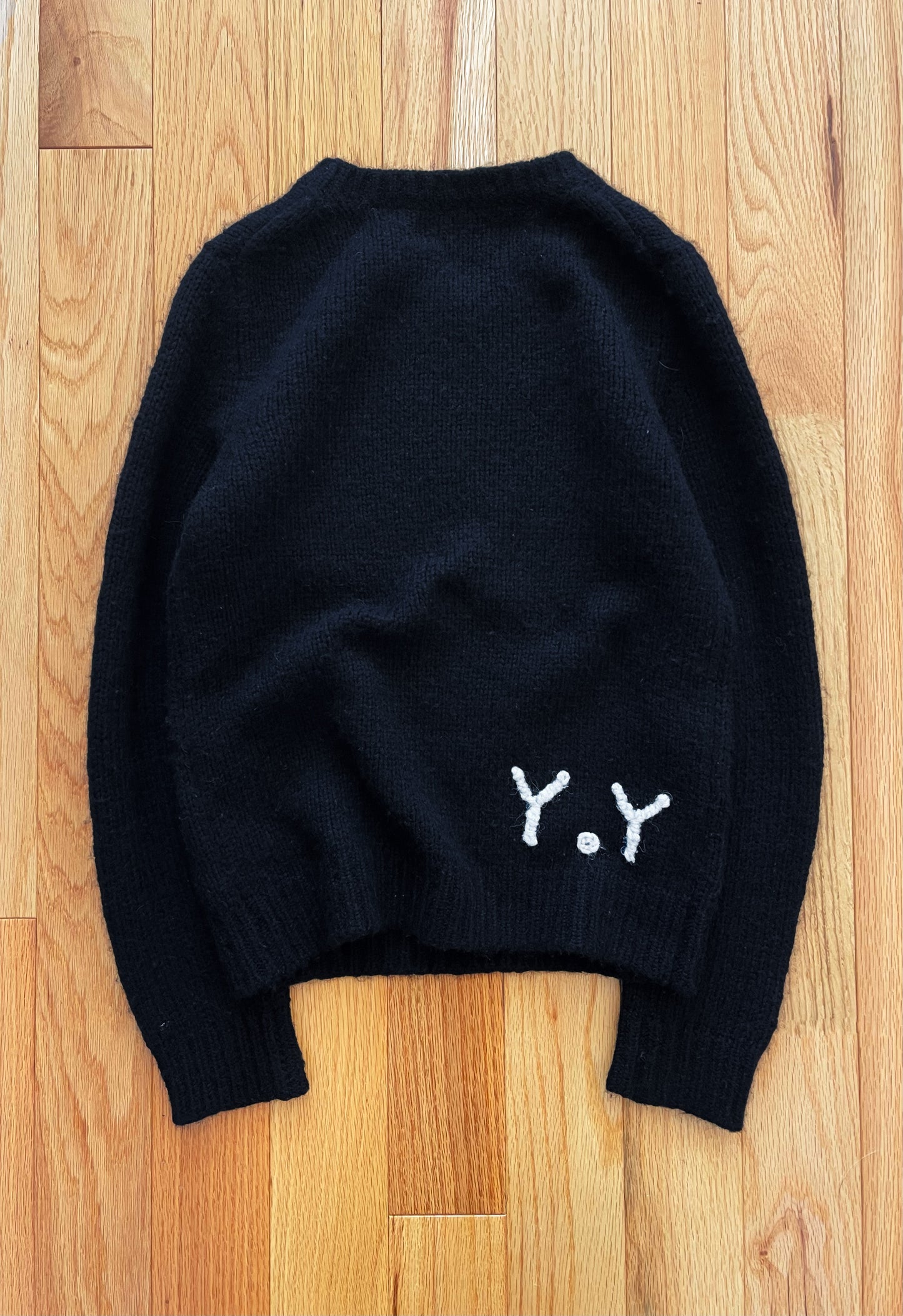 Autumn Winter 2012 Yohji Yamamoto ‘69’ Graphic Wool Knit Sweater.