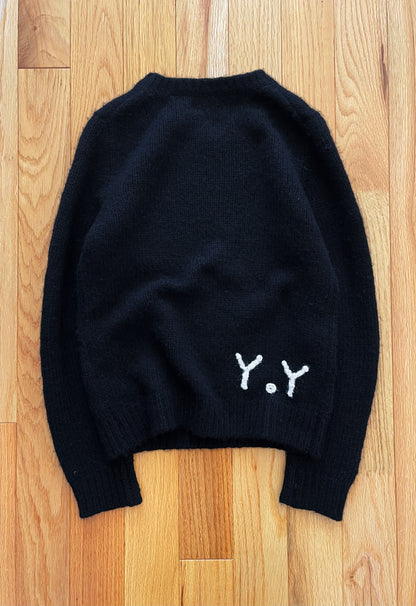Autumn Winter 2012 Yohji Yamamoto ‘69’ Graphic Wool Knit Sweater.