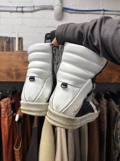 Rick Owens Pentagram Black-Milk Leather High Top Geobaskets