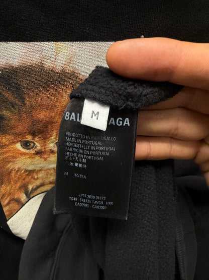 2020 Balenciaga ‘I Love Cats’ Distressed Black Pullover Hoodie