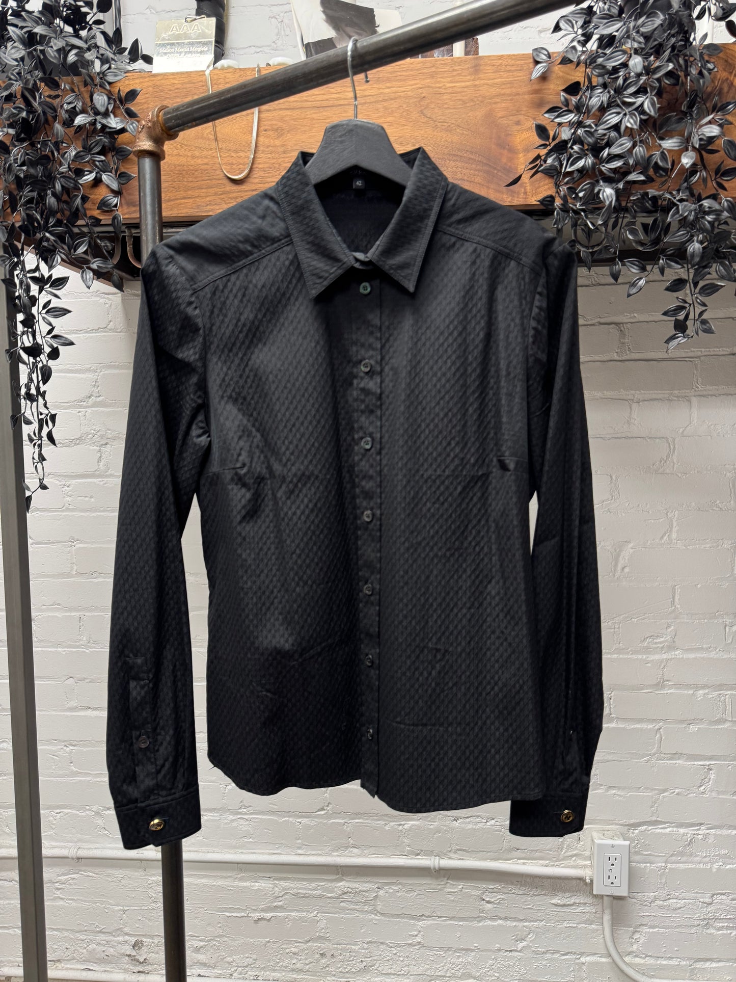 SS2009 Gucci ‘Micro Monogram’ Black Button Up Shirt