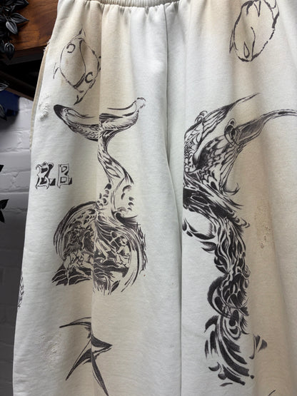SS2024 Balenciaga ‘Tattoo’ Baggy Wide Cut Distressed Sweat Pants