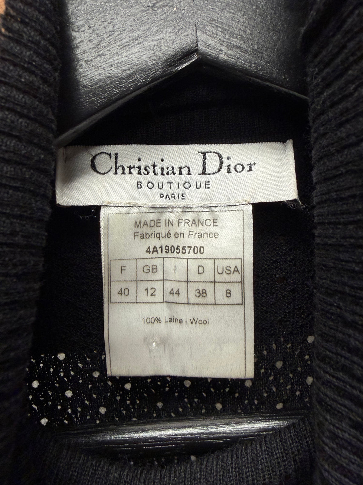 AW2004 Dior Runway Semi-Sheer Black Mesh ‘Box Logo’ Thin Knit Sweater
