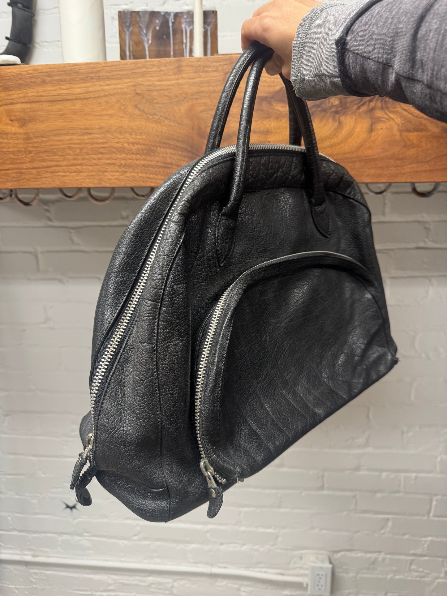 Vintage Yohji Yamamoto ‘Y’s’ Black Calfskin Leather Shoulder Bag
