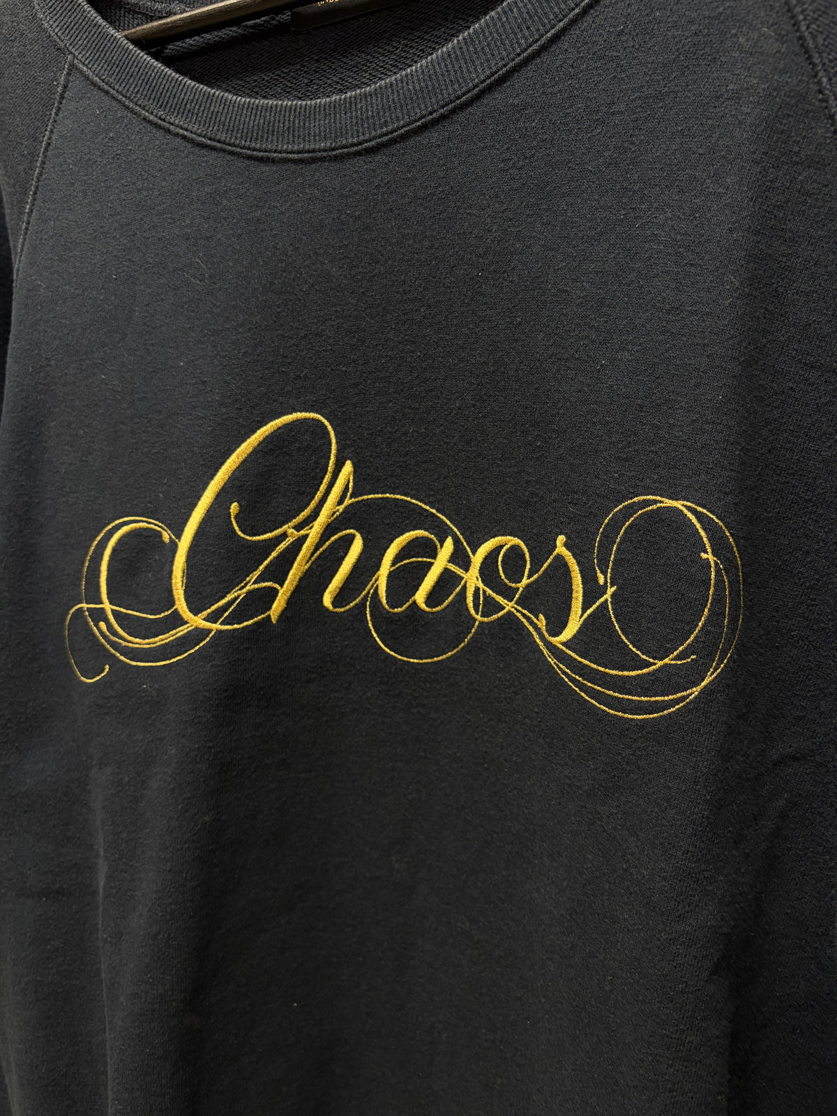 Undercover ‘Chaos’ Embroidered Cursive Navy Blue Sweatshirt