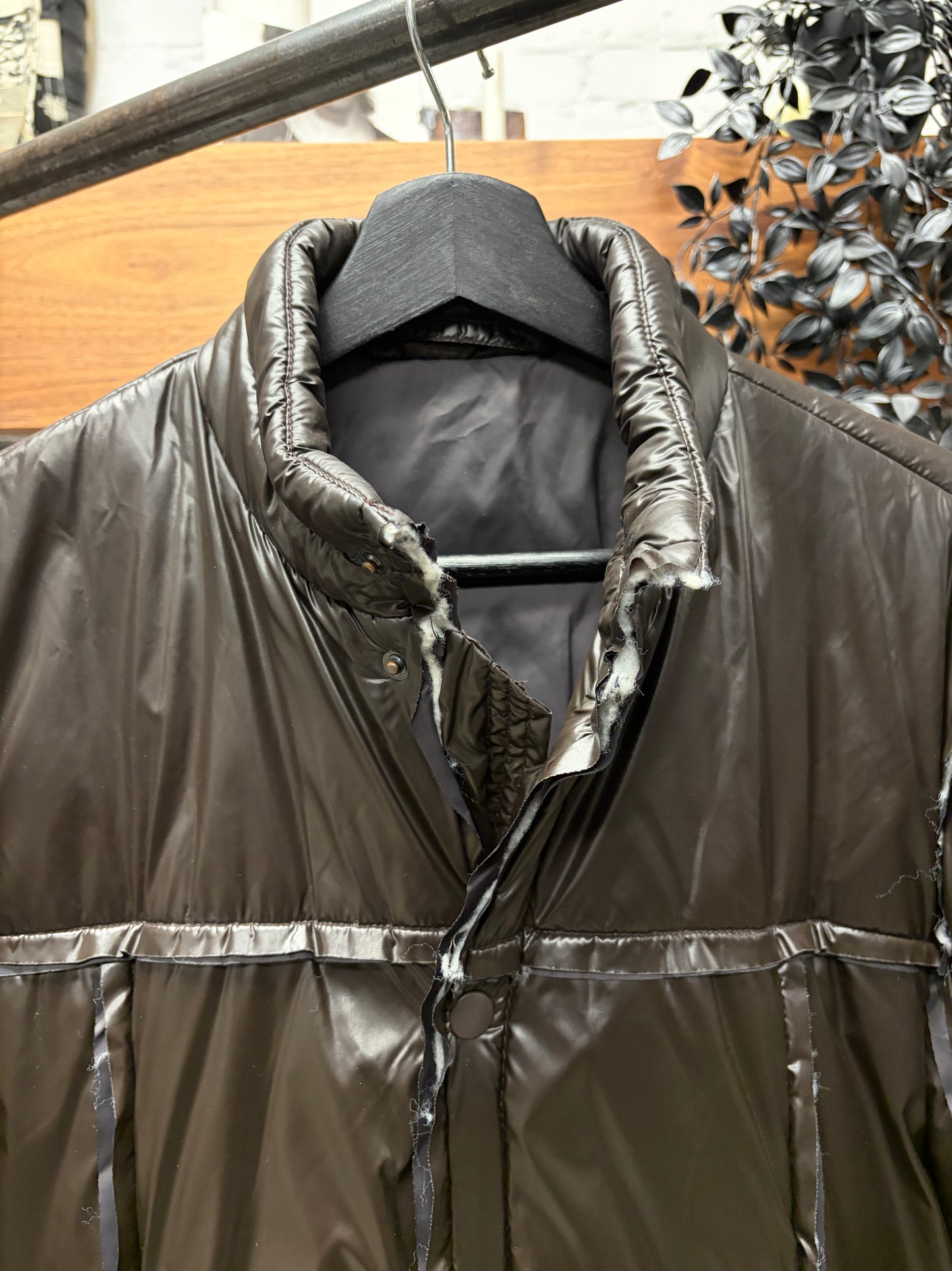 Maison Martin Margiela ‘Leaking’ Faux Distressed Brown Puffer Jacket