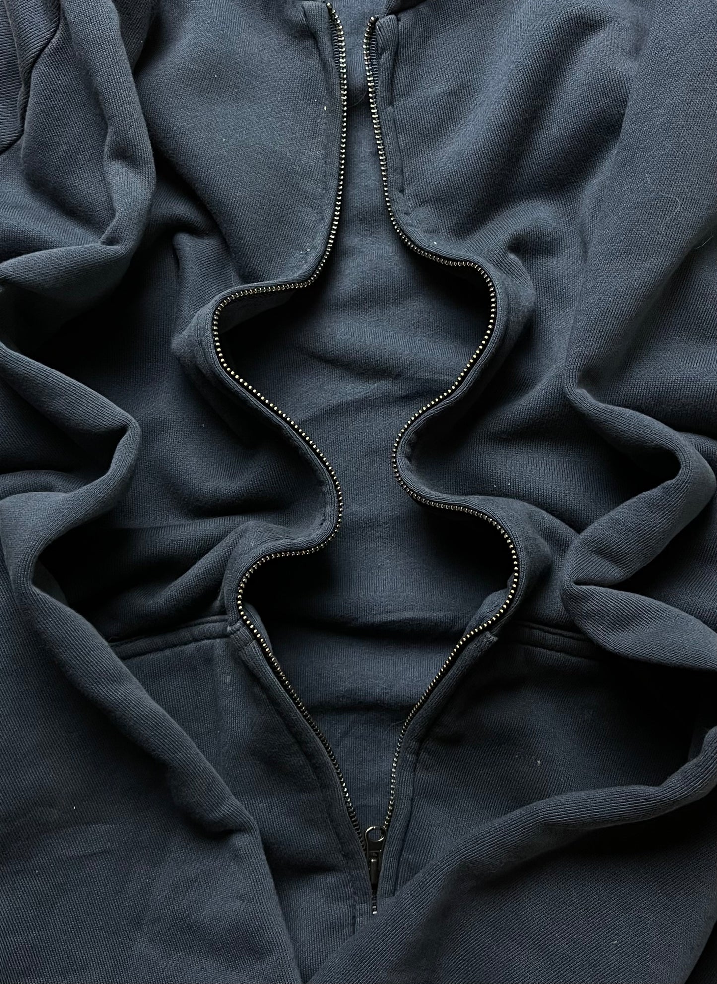 Yeezy x Gap Zip Up Heavyweight Cotton Navy Blue Hoodie