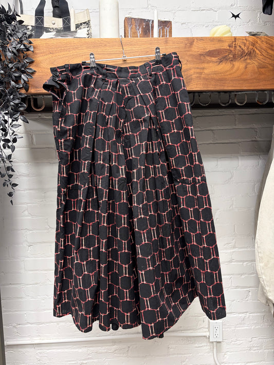 Yohji Yamamoto Pour Homme Patterned Red/Black Carousel Balloon Cut Shorts