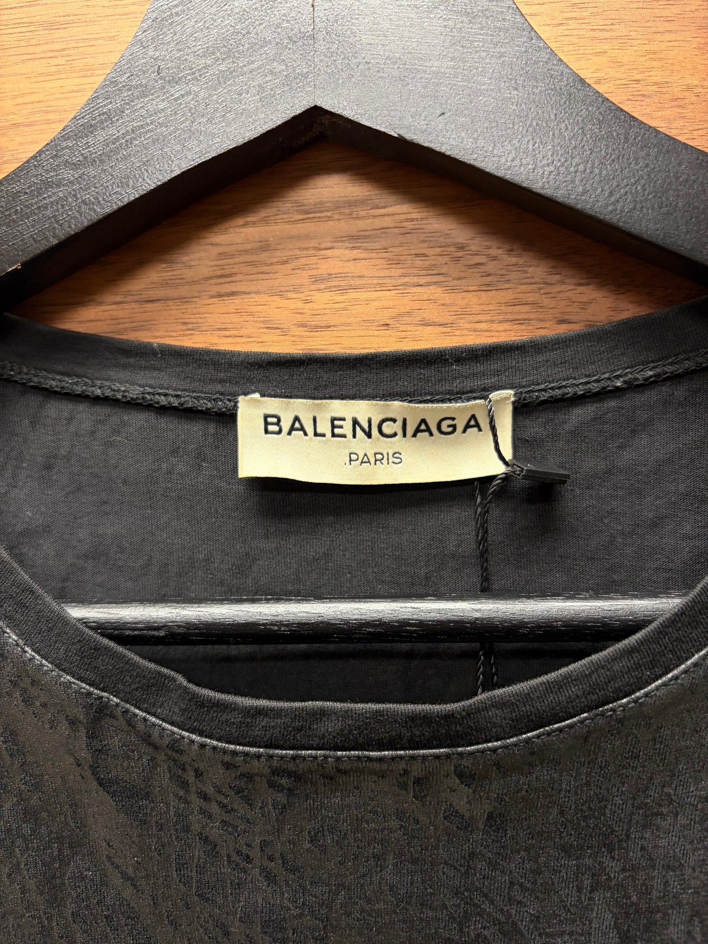 2013 Balenciaga ‘Waxed Finish’ Black T-Shirt