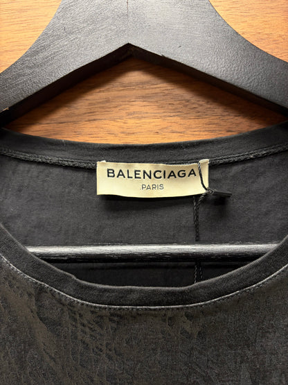 2013 Balenciaga ‘Waxed Finish’ Black T-Shirt