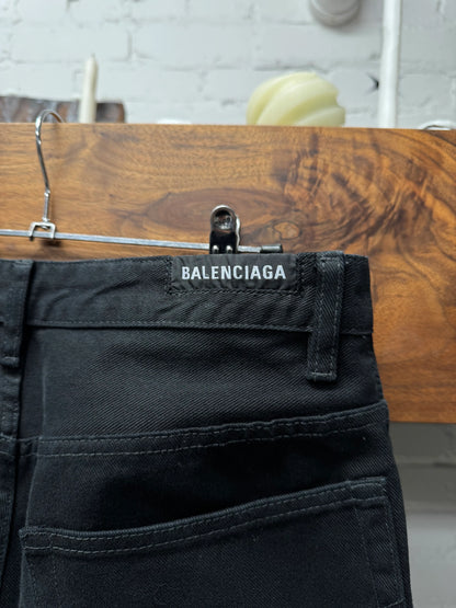 Balenciaga Black Relaxed Bootcut/Flared Leg Denim