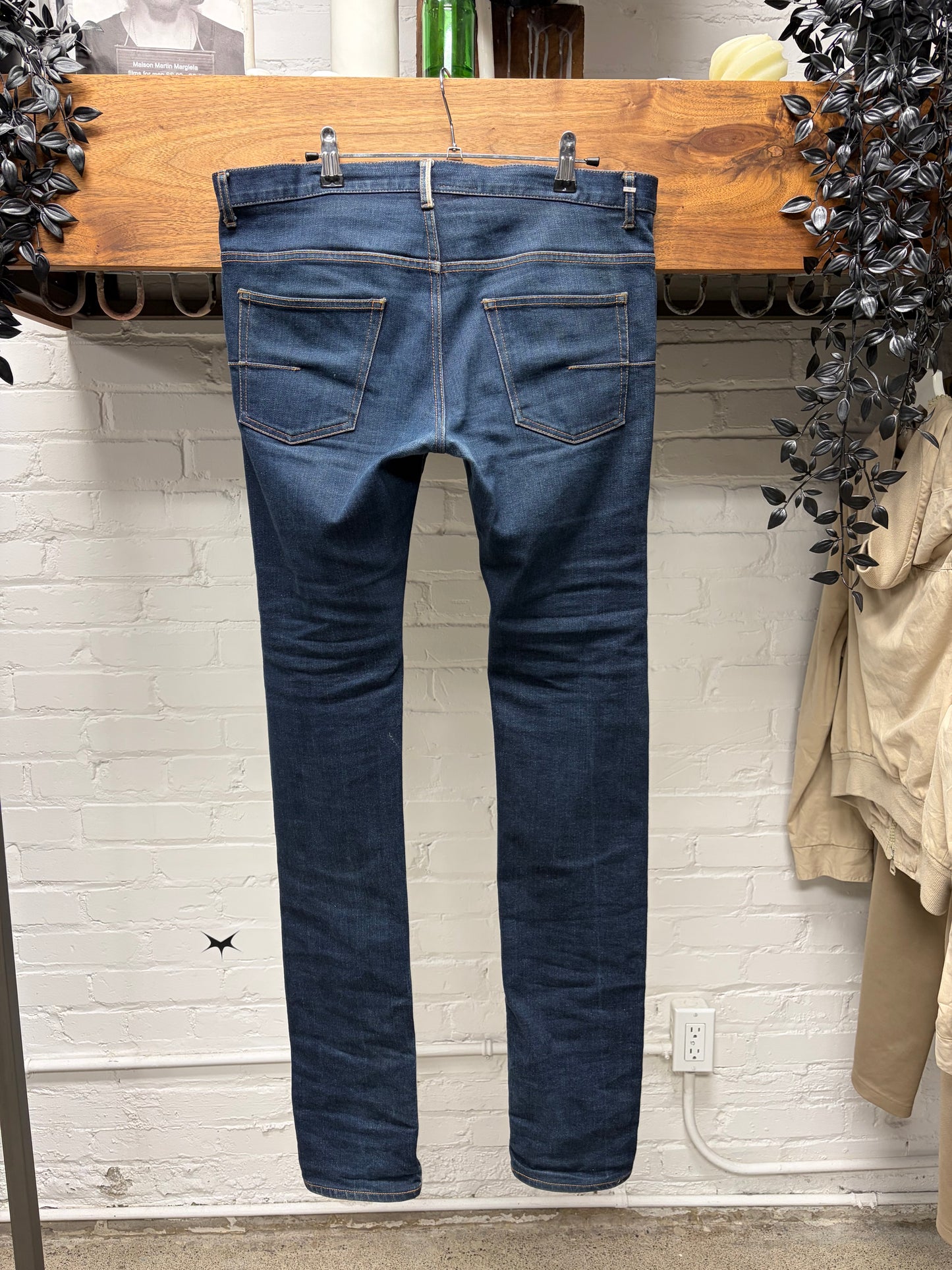 Dior Homme ‘Unaltered’ Raw Washed Blue Skinny Jeans