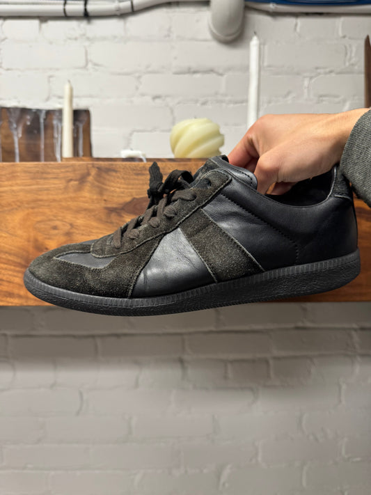 Maison Margiela Replica ‘G.A.T.’ Black Suede/Leather Low Top Sneakers