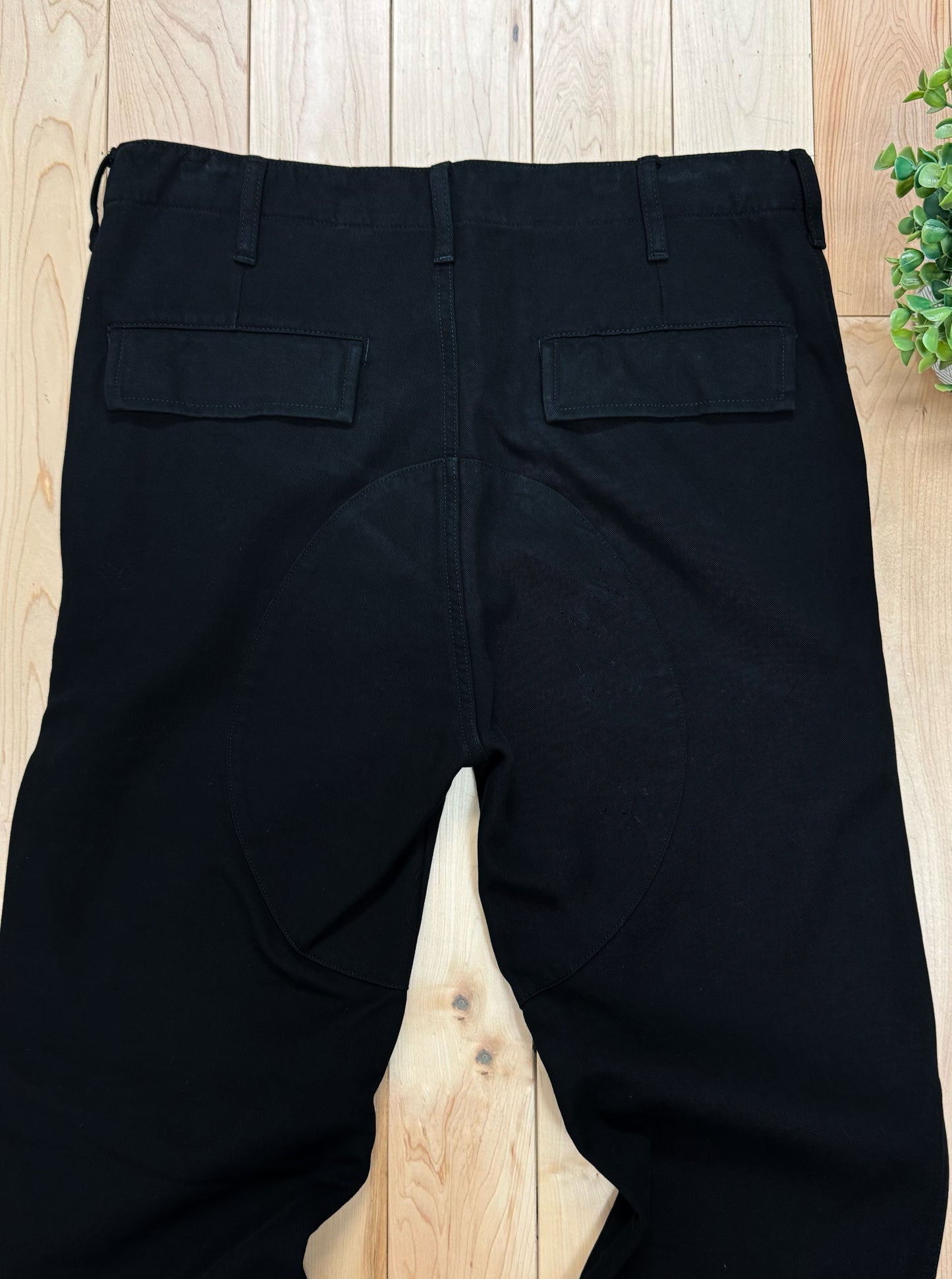 2017 Balenciaga Flap Pocket Straight Cut Black Cargo Pants