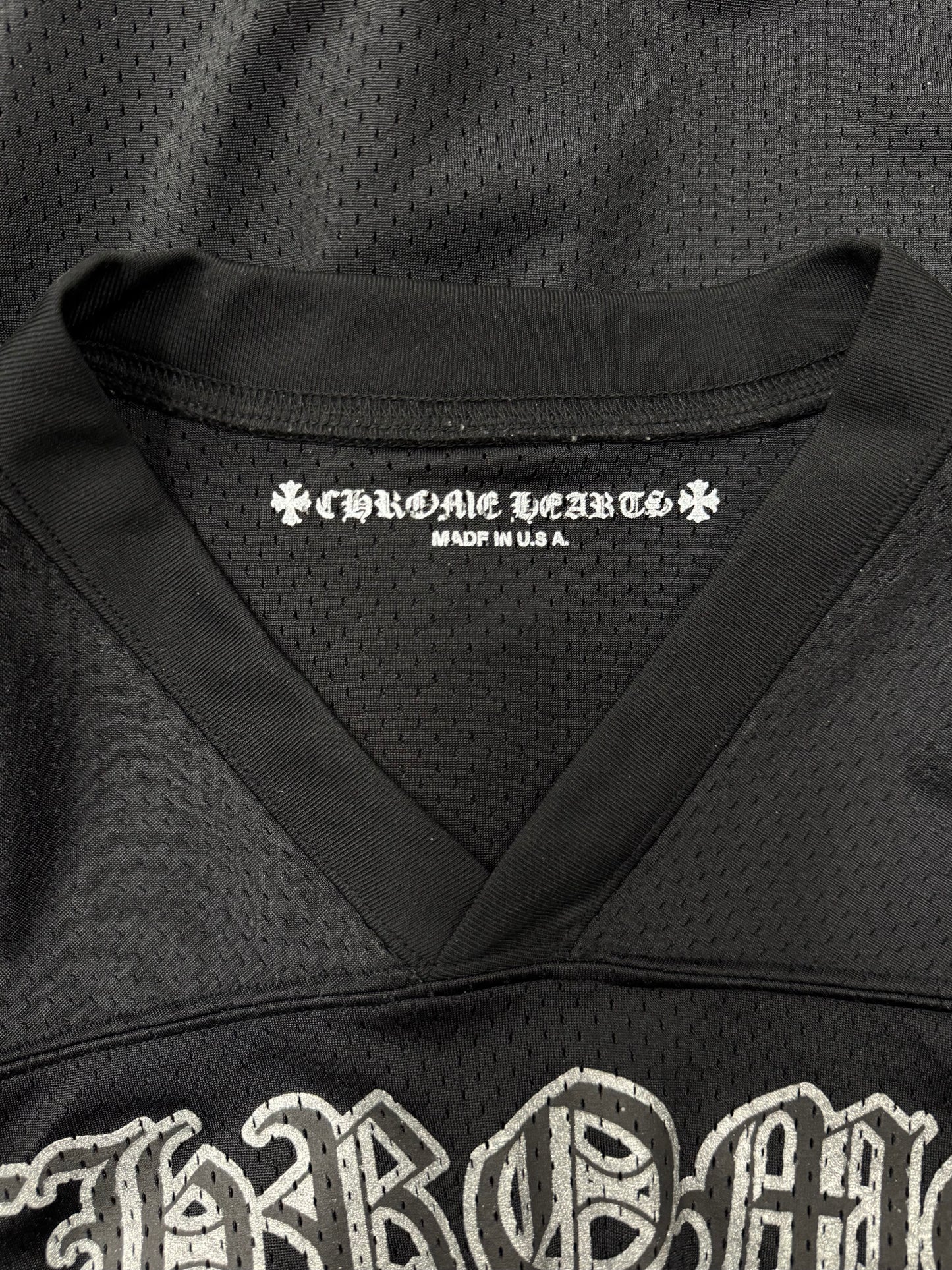 Chrome Hearts Black Mesh Long Sleeve Football Jersey