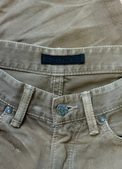 Fuga ‘Sand Brown’ Distressed Flared Denim