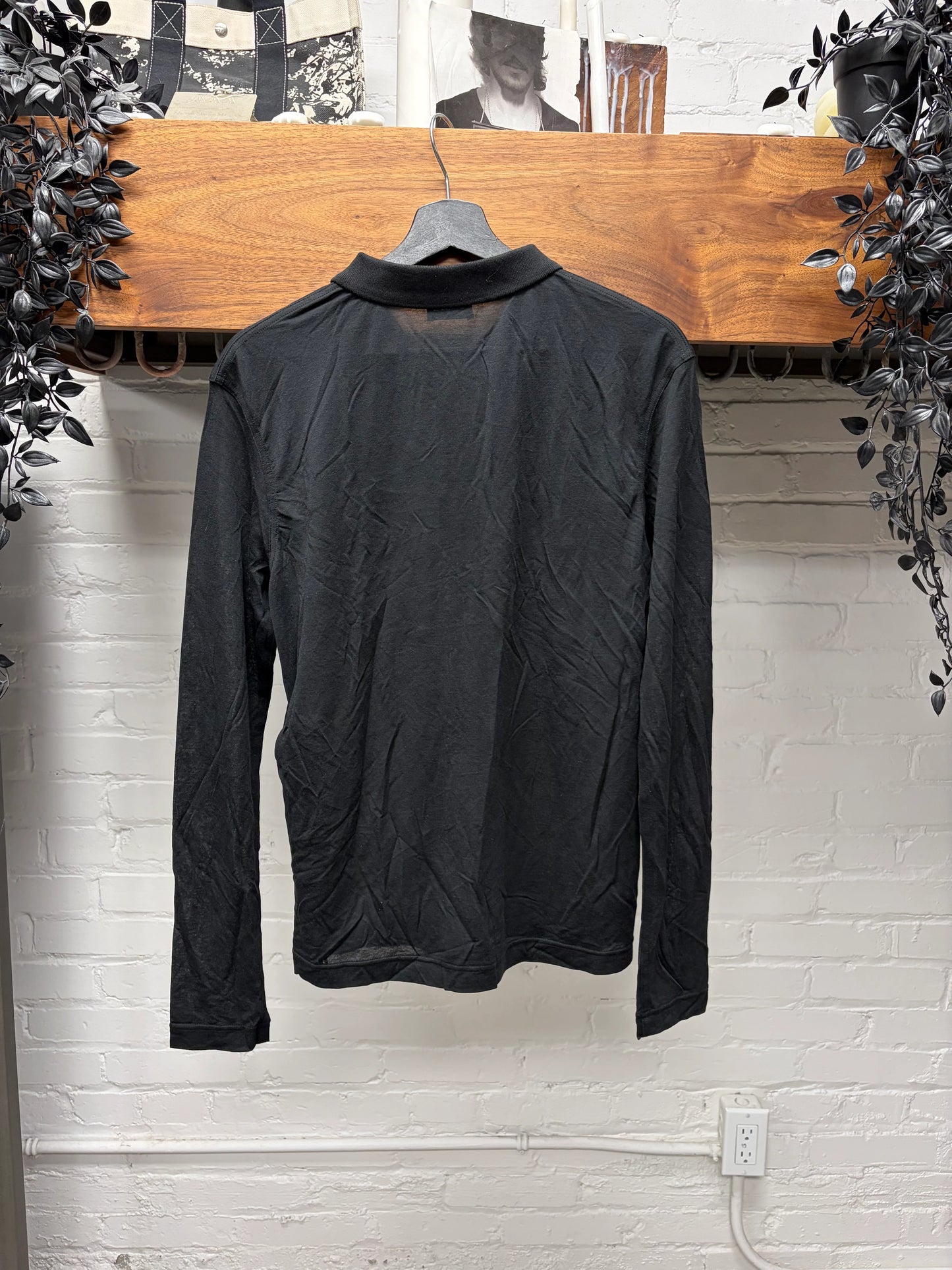 SS2023 Balenciaga ‘3B Sports Icon’ Logo Black Long Sleeve Polo