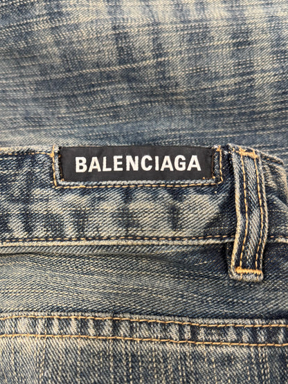 2023 Balenciaga ‘Bootcut Flared’ Dirt Wash Blue Denim
